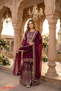 Anaita Maroon Georgette Stitched Suit With Embroidery & Sequence Work