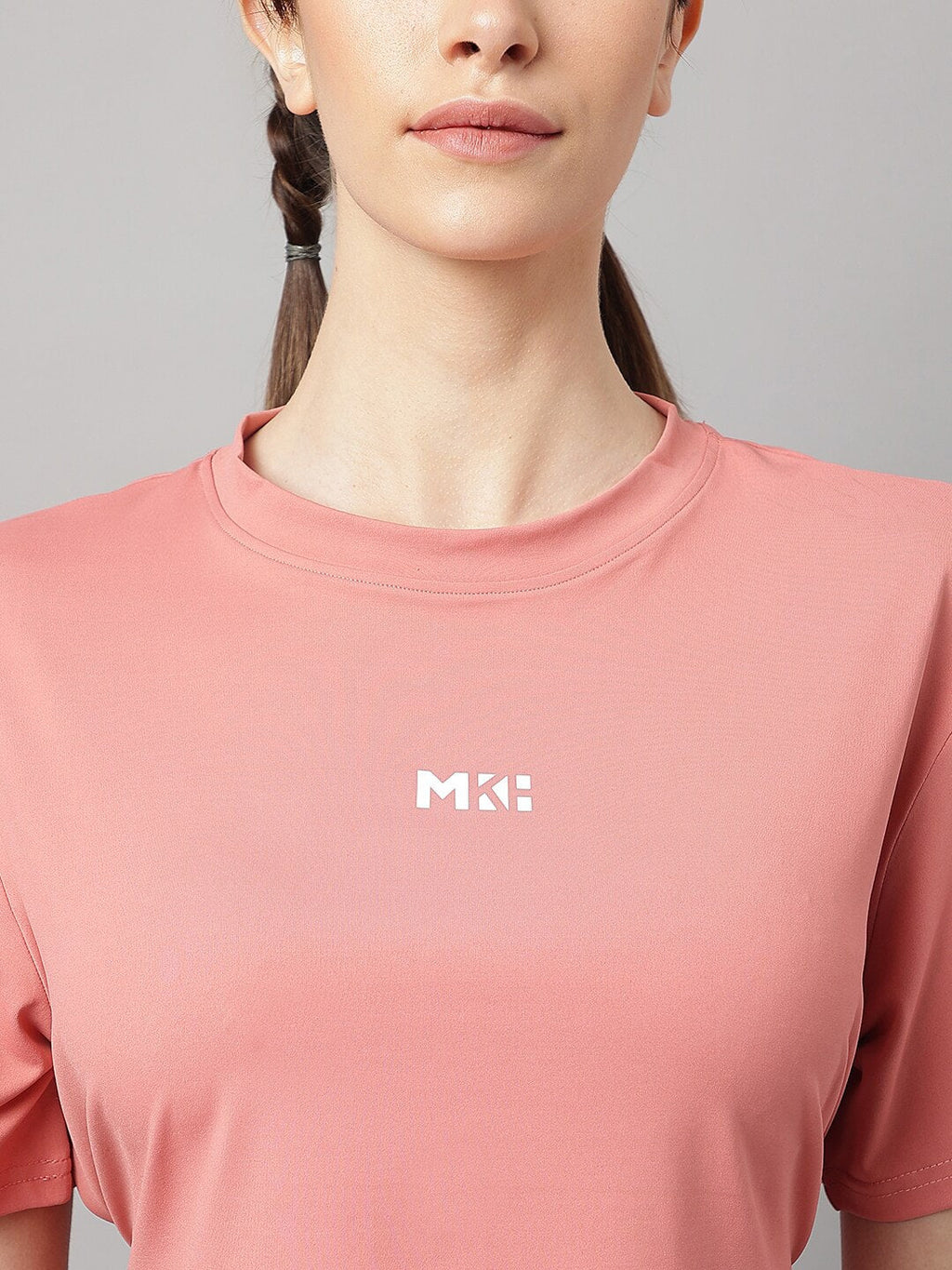 MKH Round Neck Short Sleeves Dri-FIT Yoga Sports Crop T-shirt