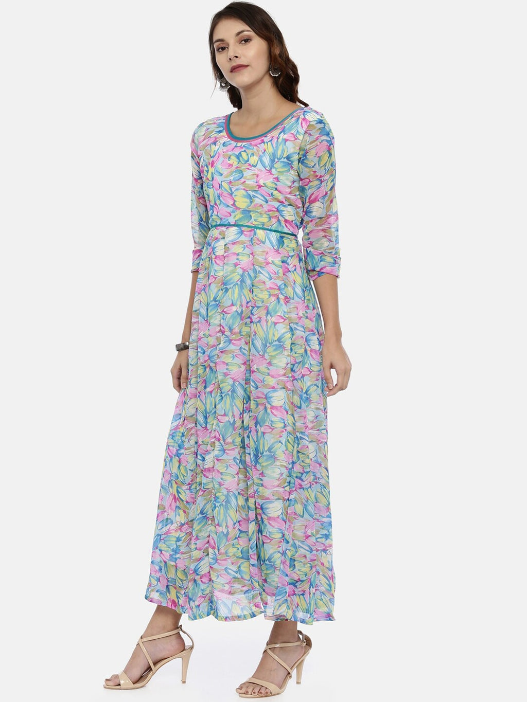 Souchii Multicoloured Printed Maxi Dress