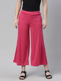 Souchii Women Beautiful Pink Knitted Palazzos