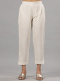 Juniper Natural Solid Liva Rayon Pant With Lace
