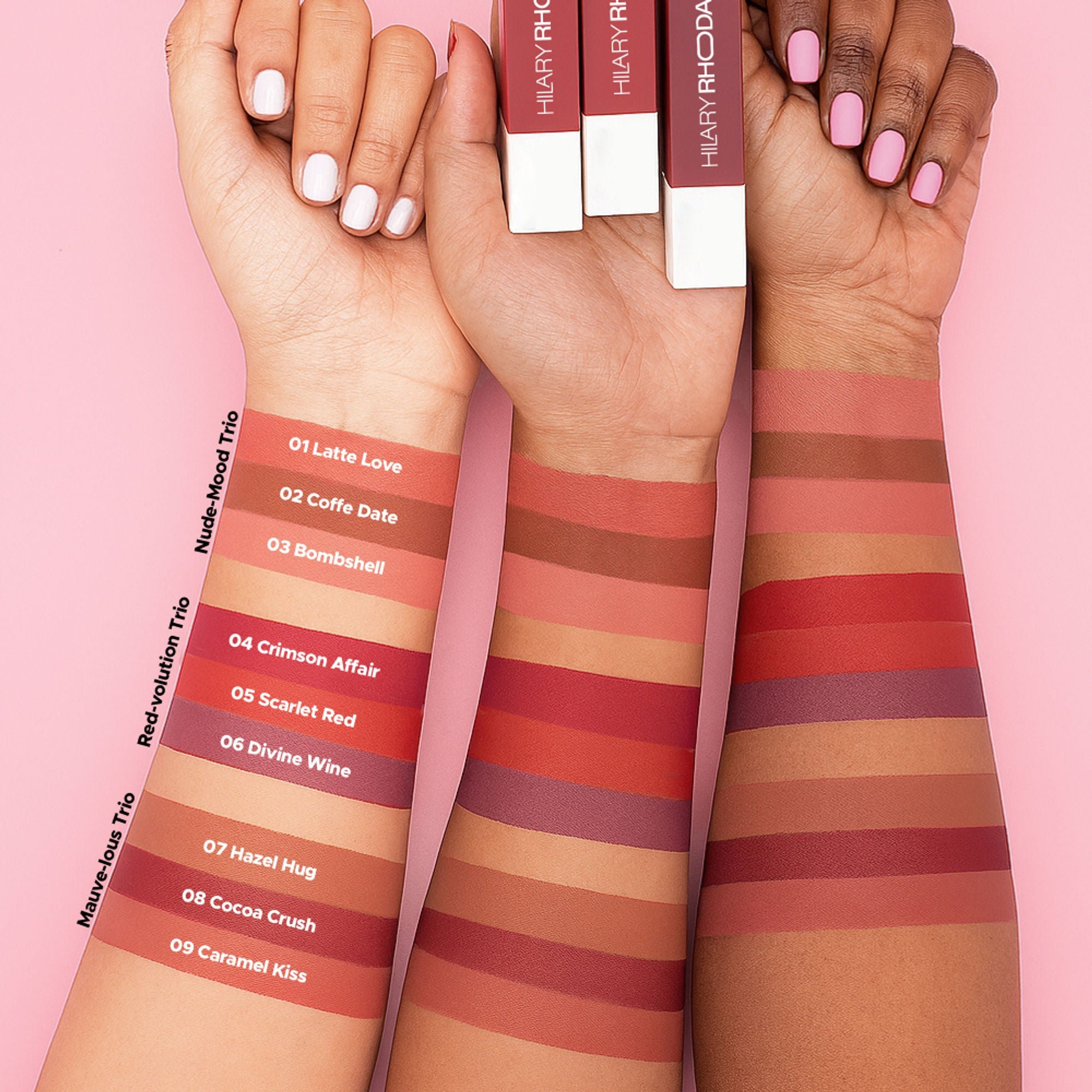 Hilary Rhoda Matte Lipstick Pack Of 3 - Red-Volution Trio 01