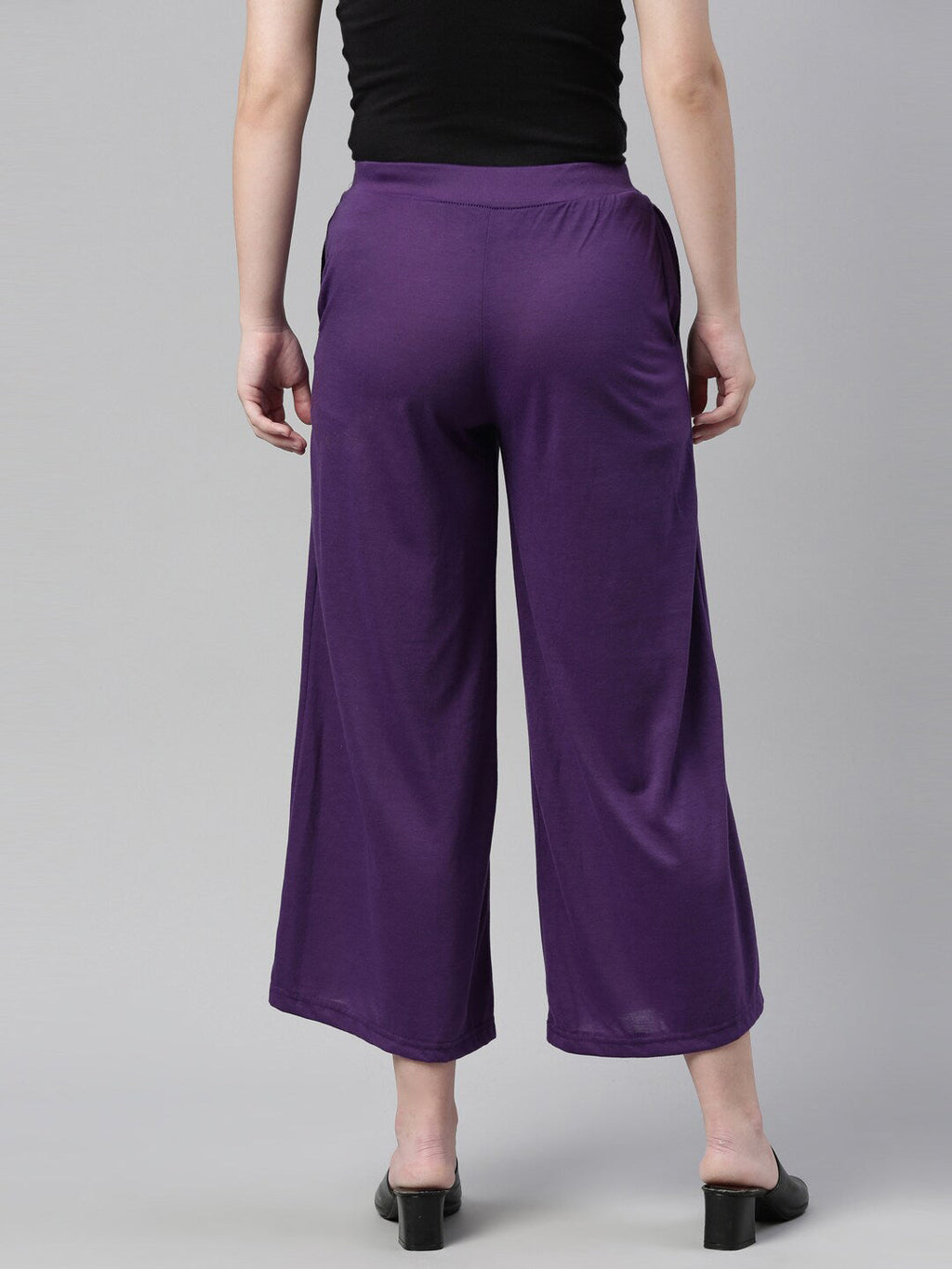 Souchii Women Purple Knitted Palazzos
