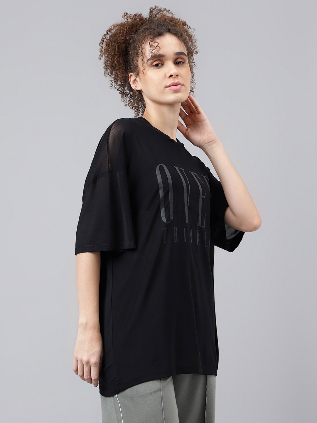MKH Typography Printed Relaxed Fit Sheer Dri-FIT T-shirt