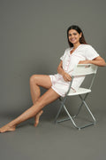 Breathables Women Cotton Night Suit Shirt And Shorts Co-Ord Set I Nightwear | Loungewear Set In Solid Colours