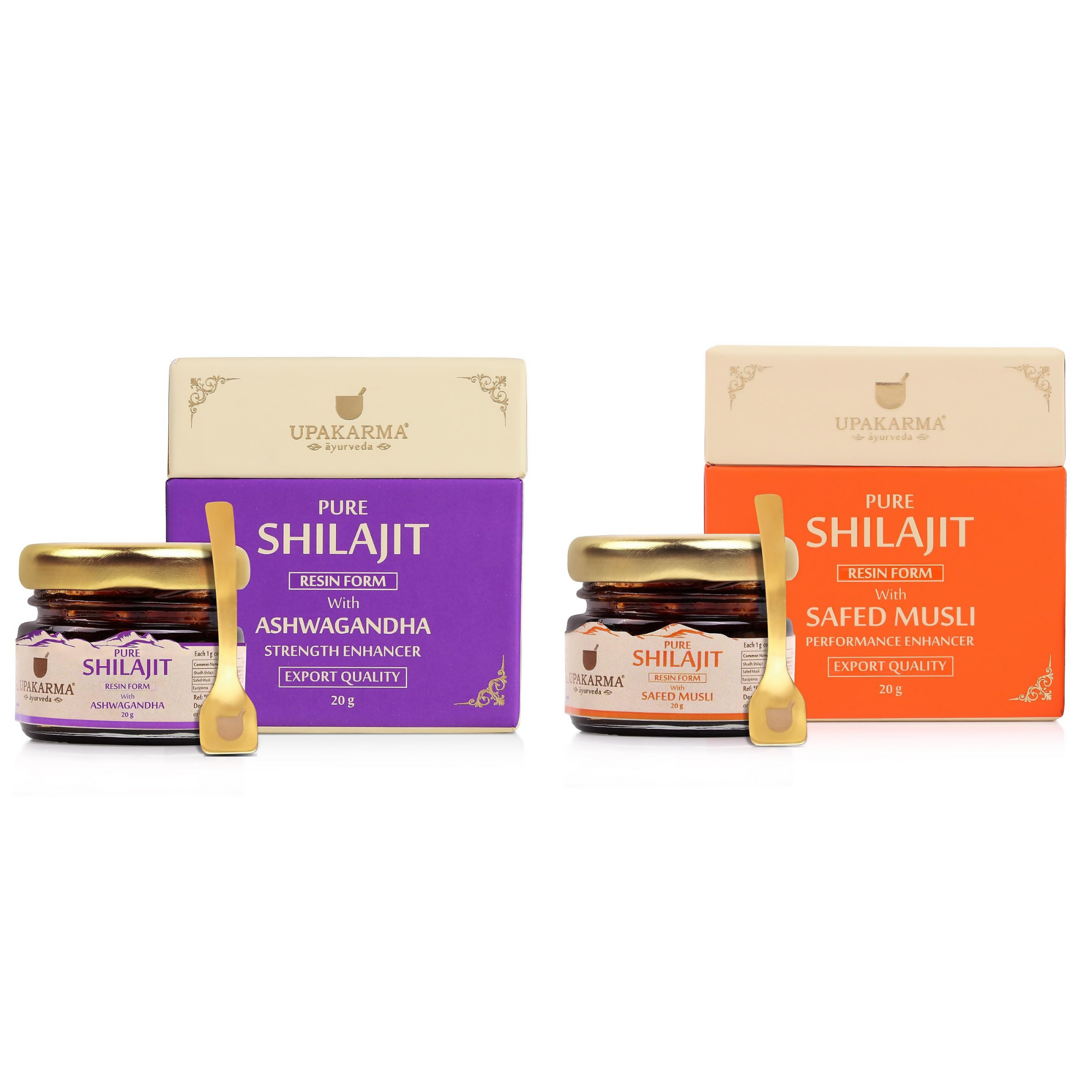 Upakarma Ayurveda Pure SJ Resin with Safed Musli & Pure SJ Resin with Ashwagandha Combo