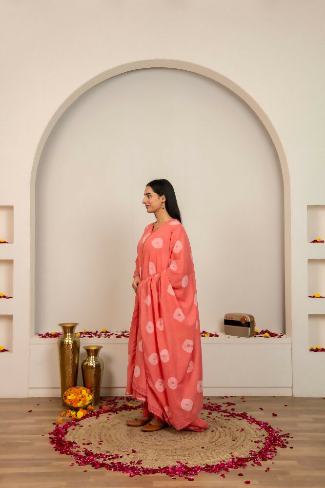 Joban Fashion Pink Tie & Dye Cotton Suit Set