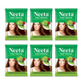 Neeta Henna Powder for Hair, Henna-Based Hair Color Natural Brown (Pack of 6)