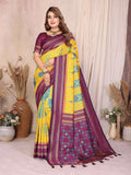 Aastha Fashion Yellow Soft Silk Weaving Saree