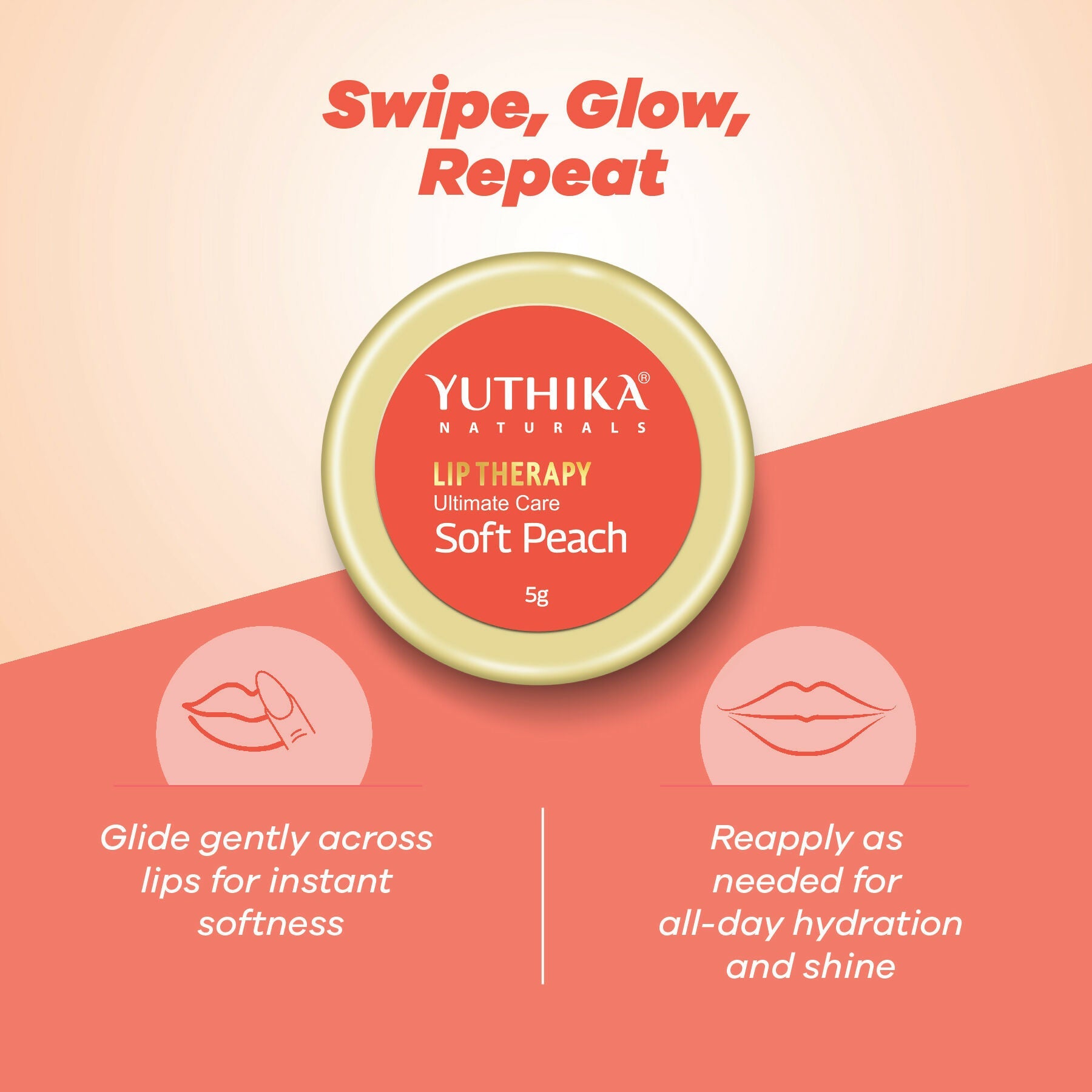 Yuthika Moisturizing Lip Balm – Soft Peach