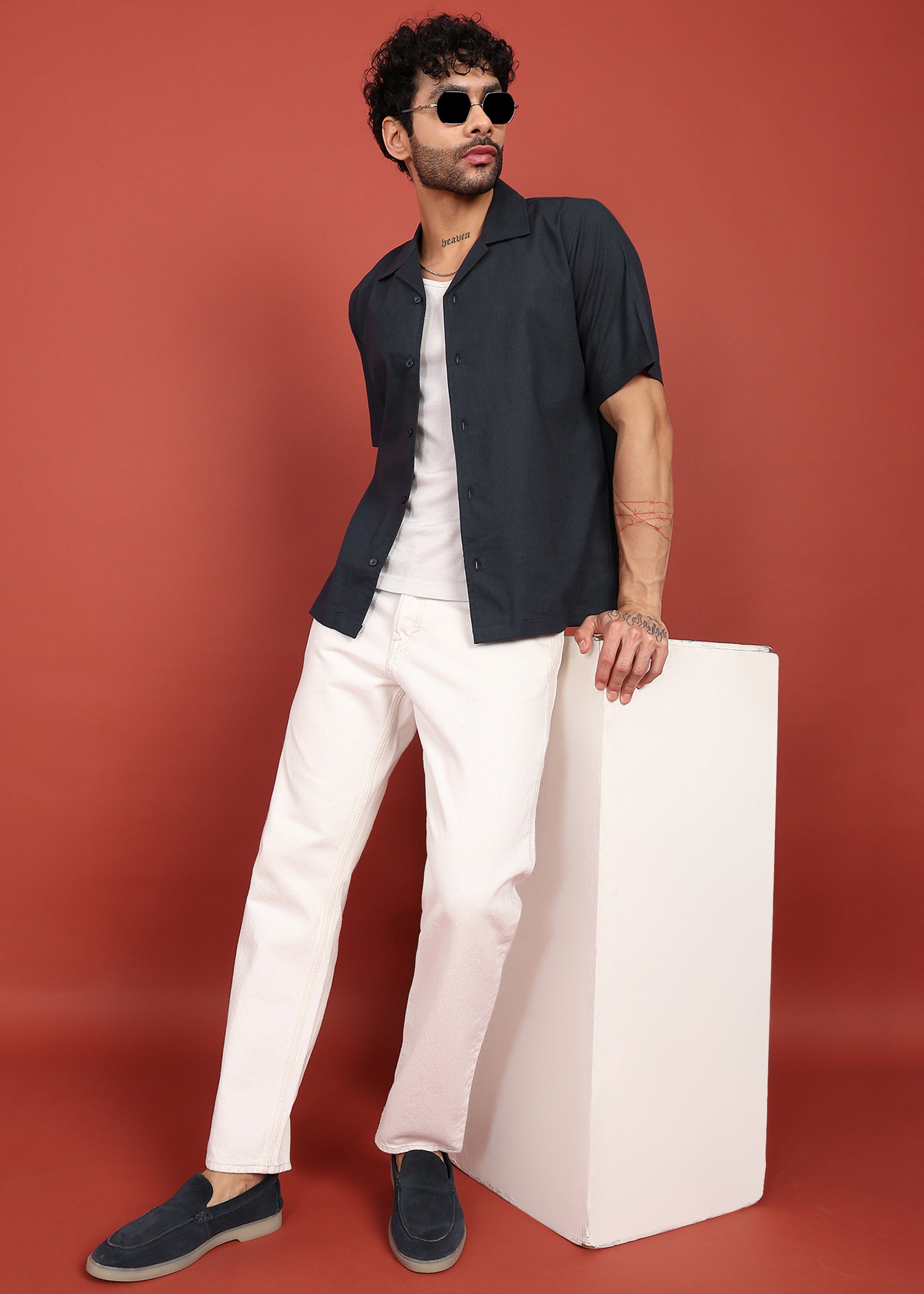 Fabmade Midnight Ease Open-Collar Shirt
