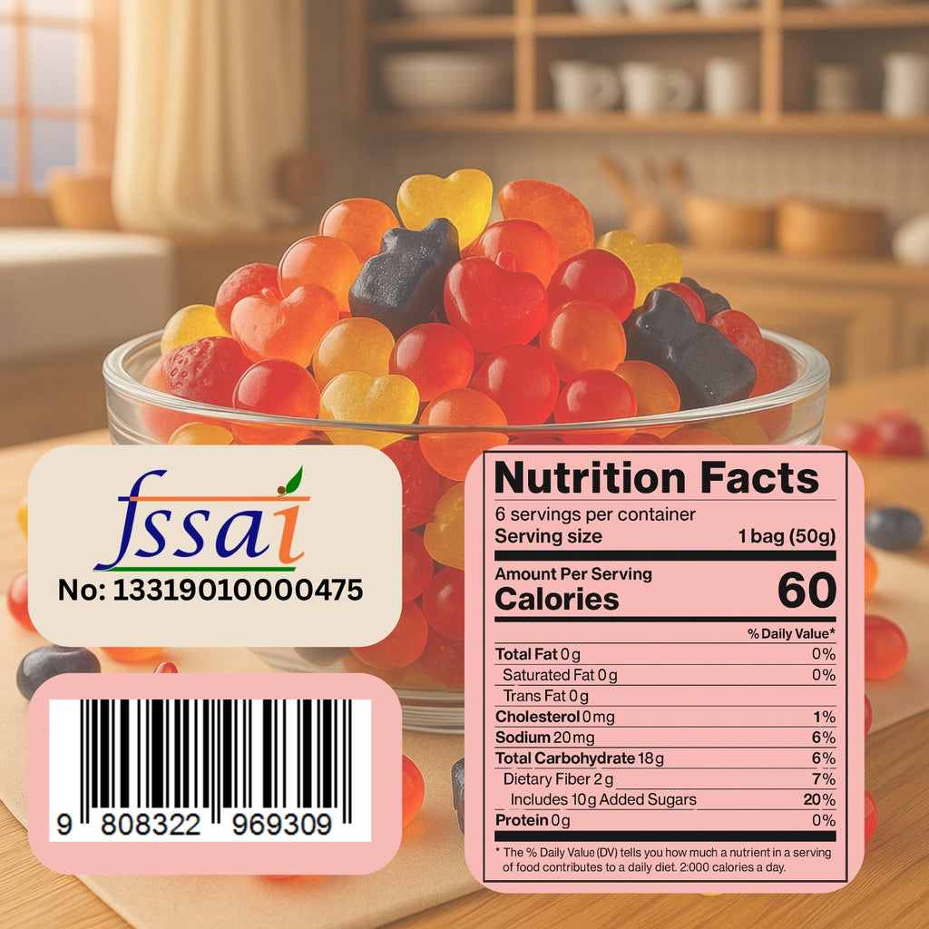 Confect Mixed Meledy Gummies | Pack of Blueberry, Banana, Mango, Blackberry, Peach, Cranberry  Gummies |