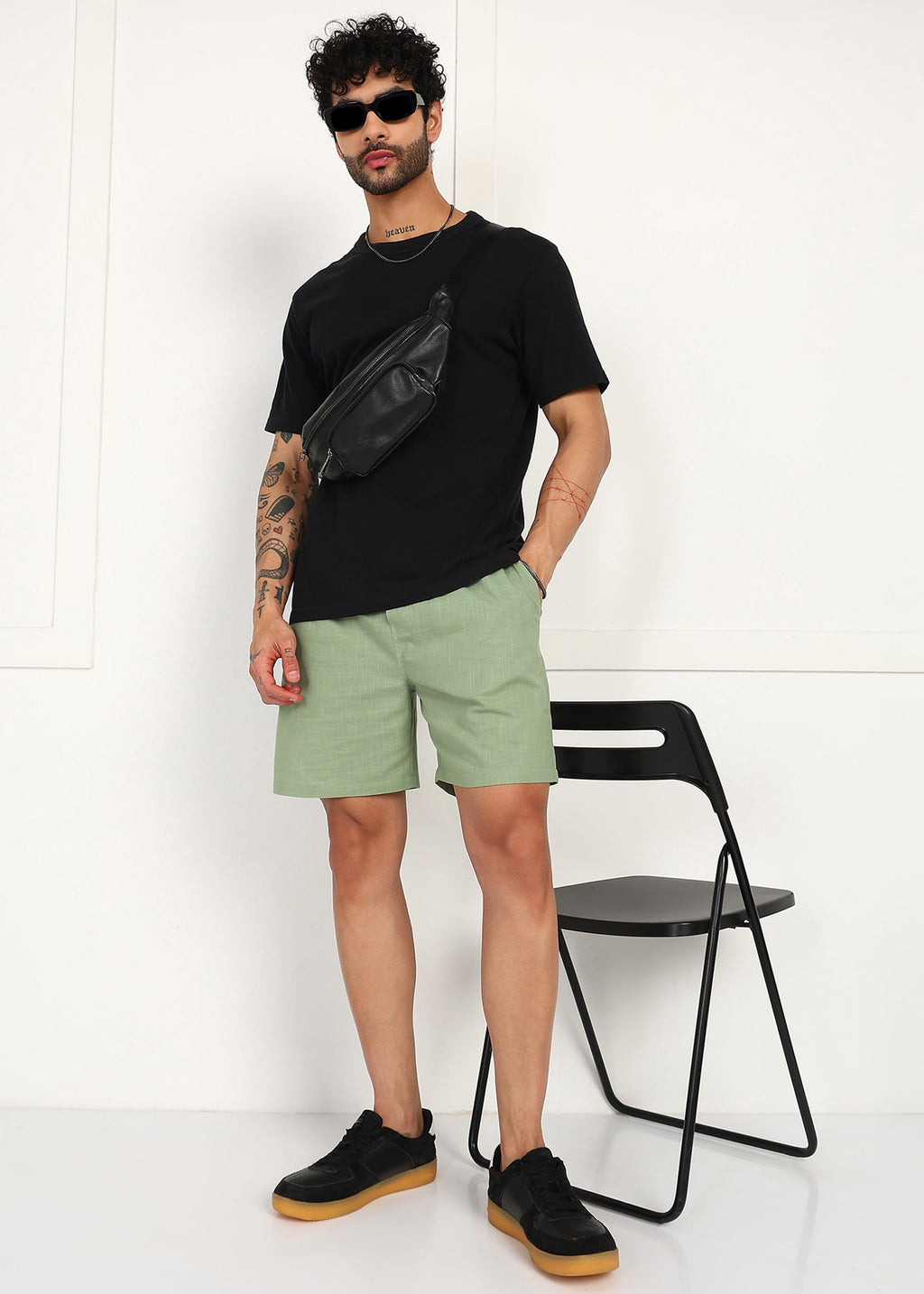 Fabmade Sage Linen Shorts