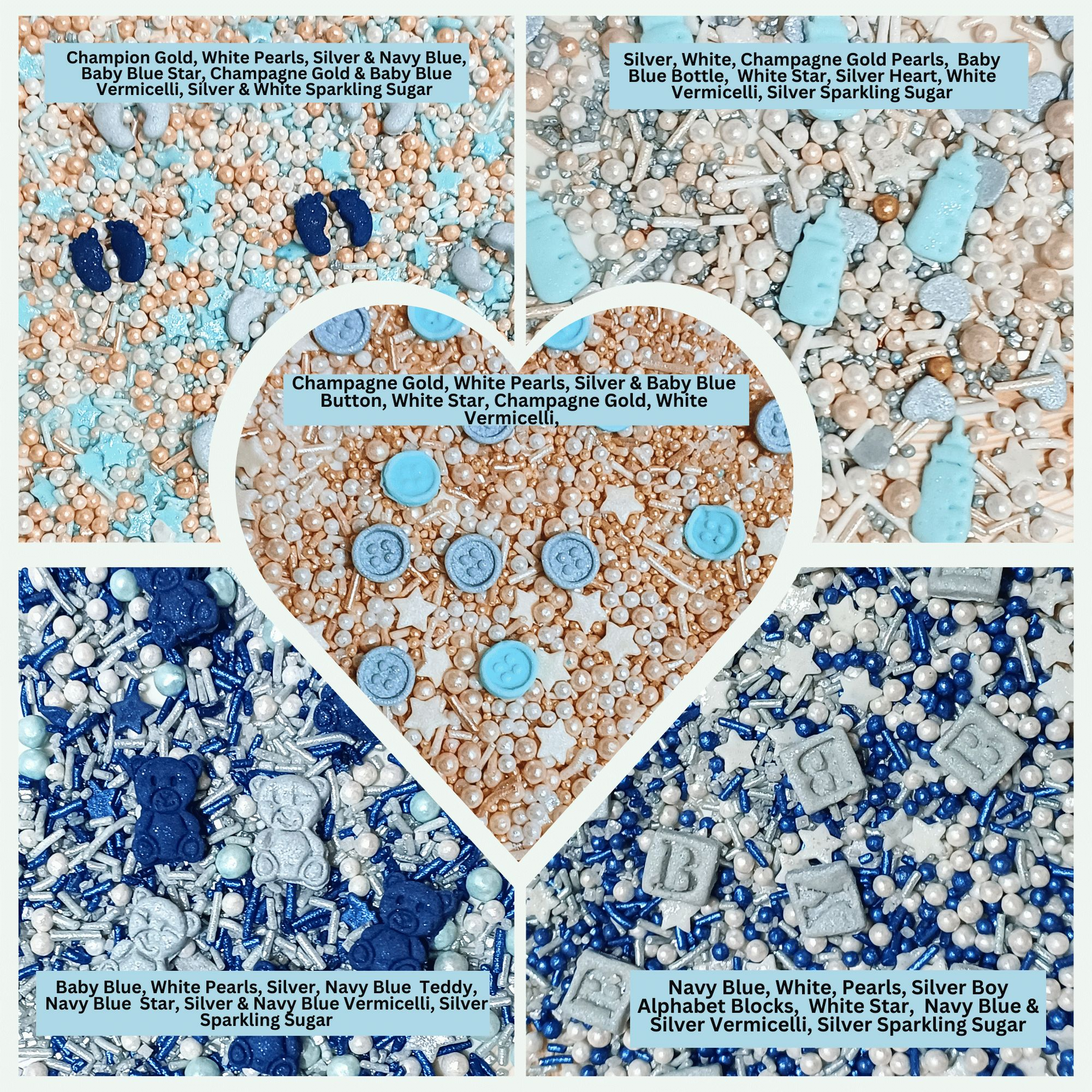 Confect Boys Baby Shower Sprinkles | Gender Reveal Sprinkles