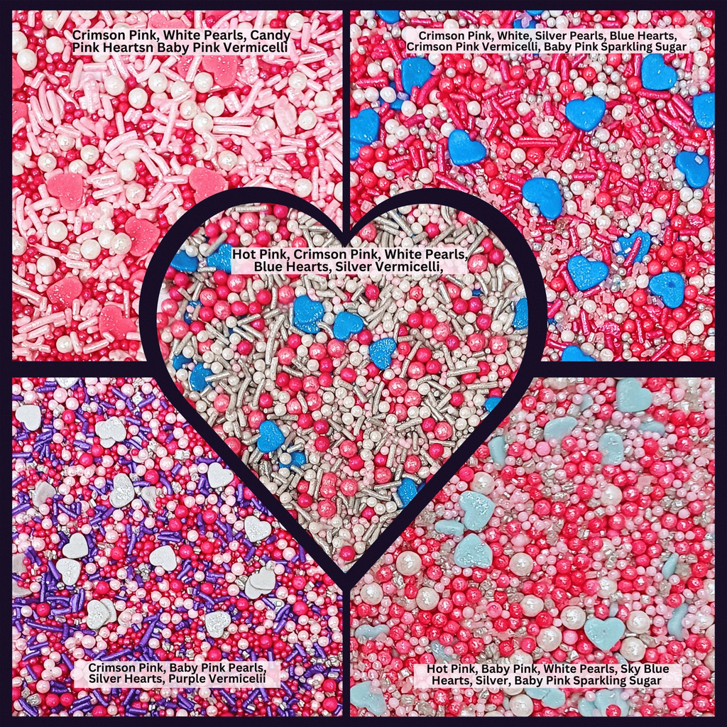 Confect Valentine Sprinkles | 16 Edible Decoration for Baking & Dessert