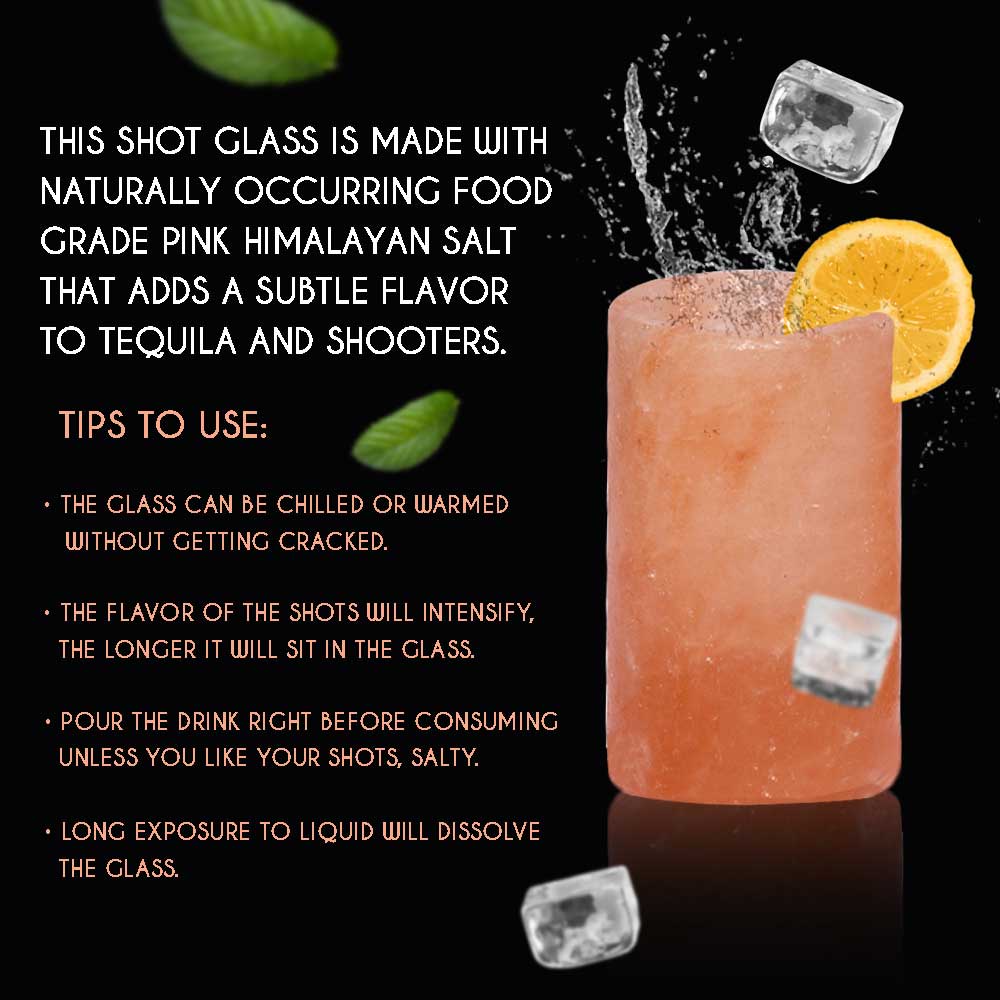 Himalayan Pink Salt Shot Glass by Pride of India – Tequila Holder – Premium Quality/Handcrafted – 100% Food Grade – Good for Parties & Gatherings – Easy to Use – Thermal Retention Capacity