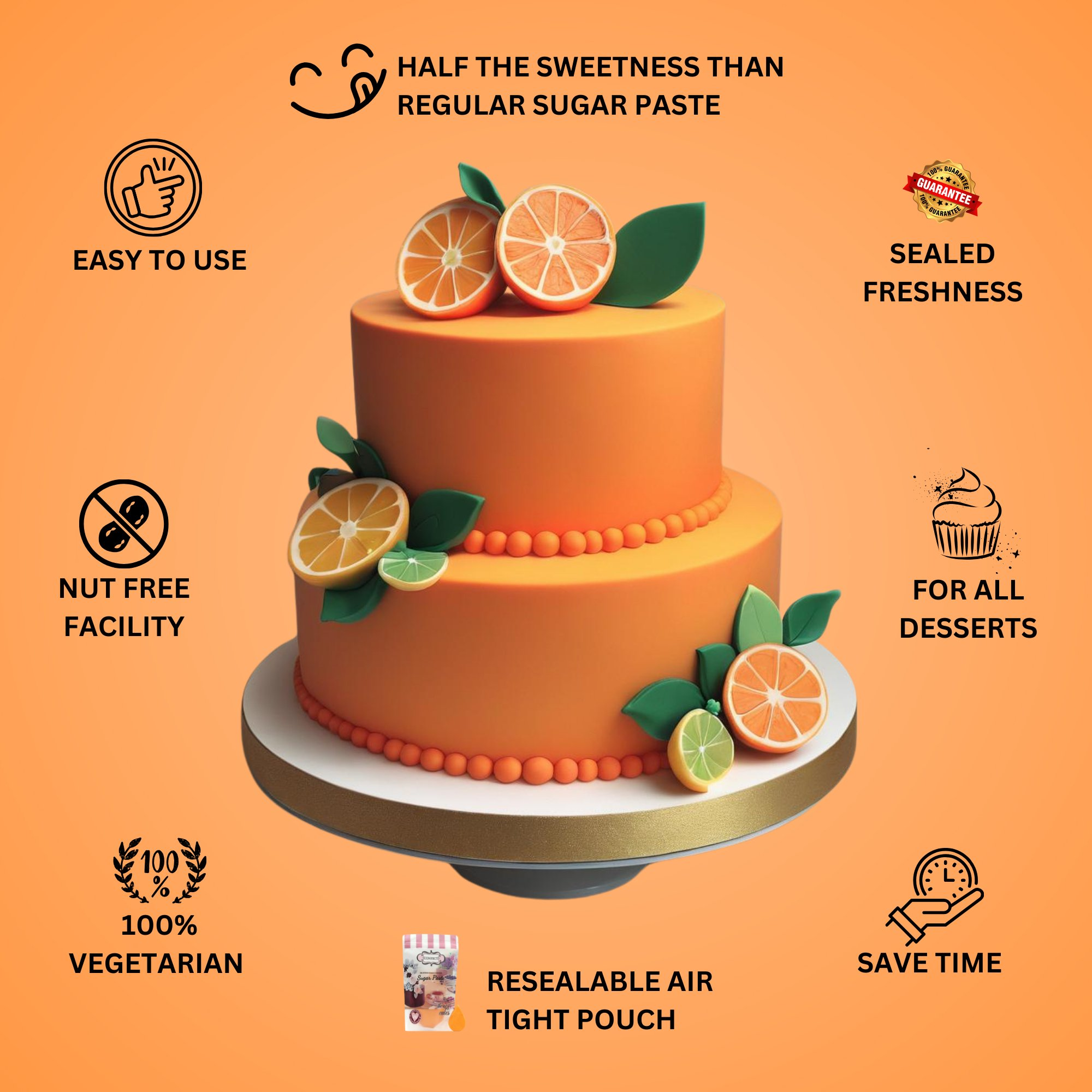 Confect Citrus Orange Fondant | Edible Sugarpaste