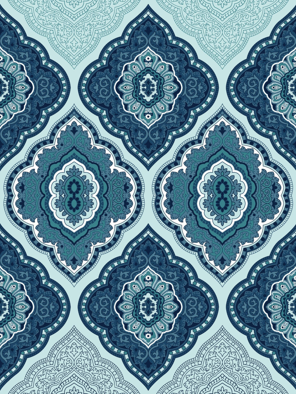 Dreamscape Blue & Green Ethnic Motifs 144 TC King Bedsheet with 2 Pillow Covers