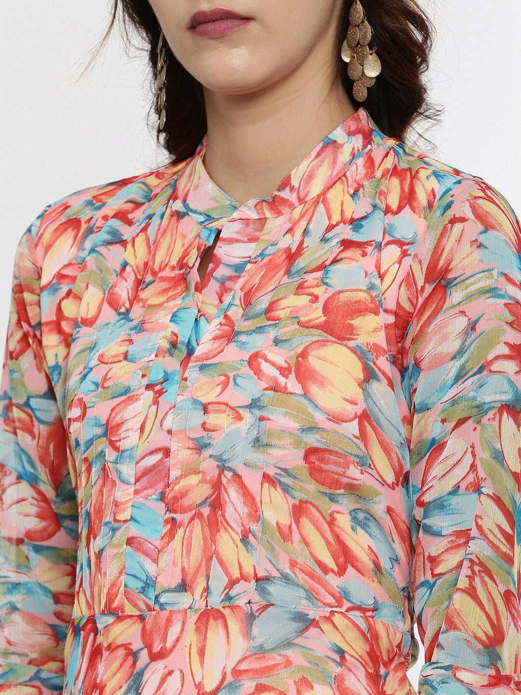 Souchii Floral Chiffon Midi Dress