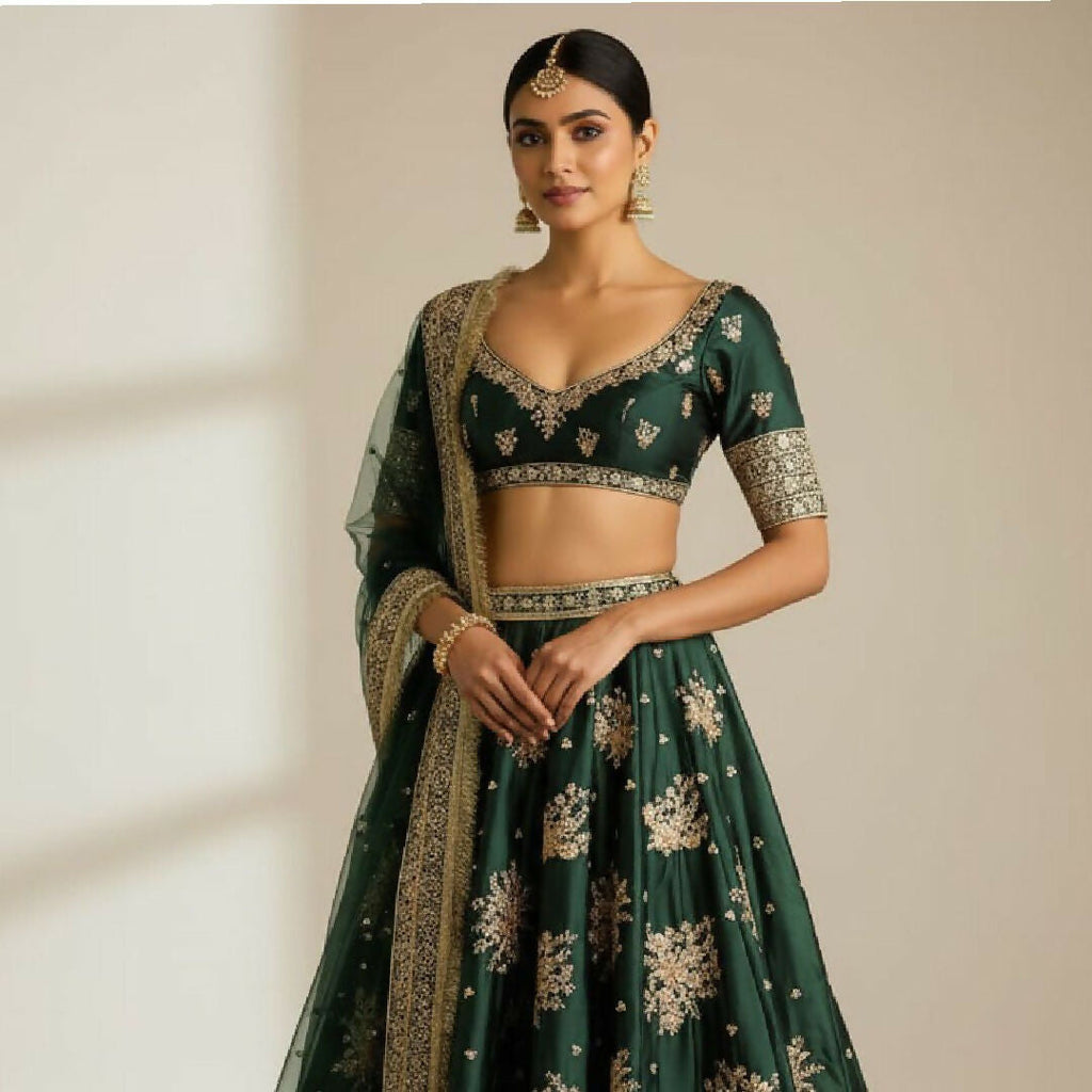 Lehenga Mart Designer Indian Wedding Lehenga Choli-Green