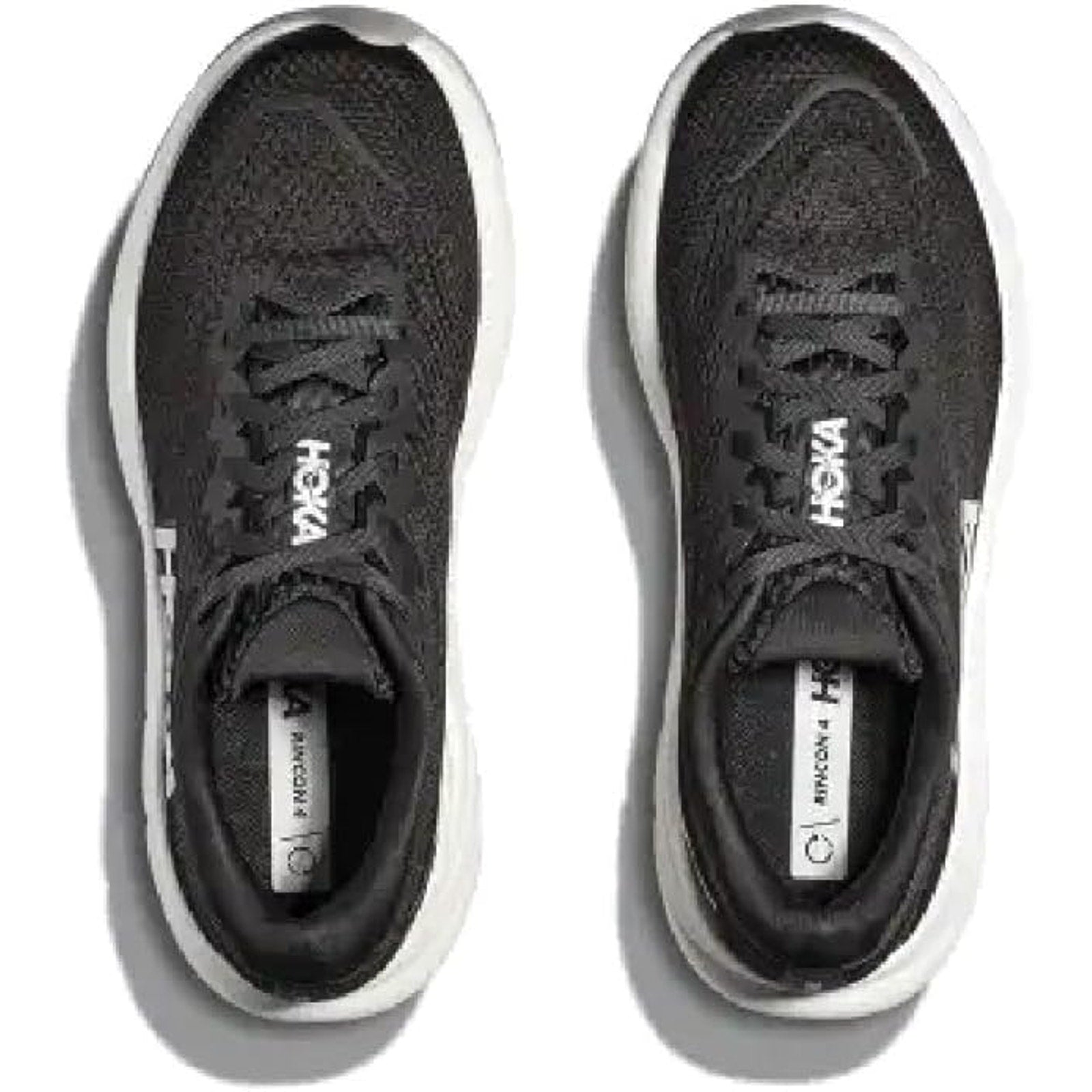 Hoka Mens Size 9.5D Black White Mesh Lace Up Rincon 4 Athletic Running Shoes