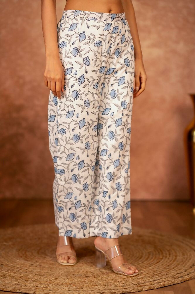 Joban Fashion Blue Hand Block Printed Cotton Suit Set
