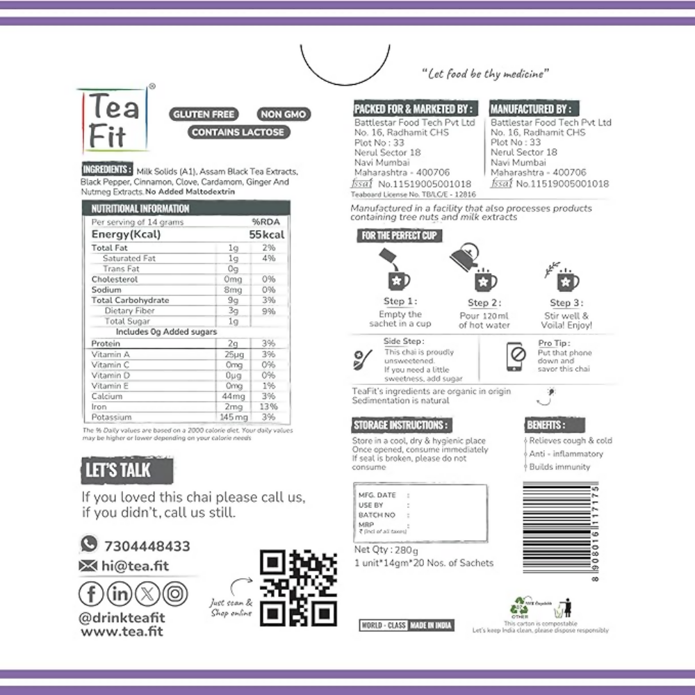 TeaFit Premium NO SUGAR Instant Assorted Tea Premix