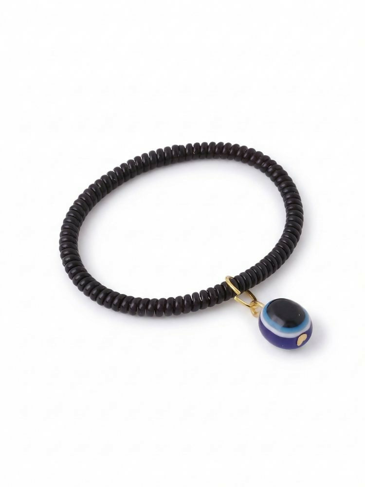 NVR Black Evil Eye Spring Ring Bracelet for Men & Women