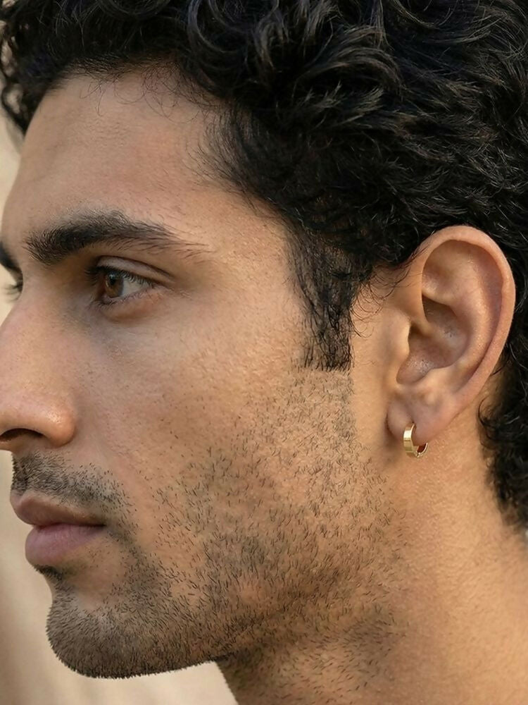 NVR Men's Set of 3 Multicolour Hoop Earrings