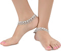 AanyaCentric Silver Plated White Metal Payal Indian Traditional Ethnic Fashion Imitation Jewellery Foot Chain
