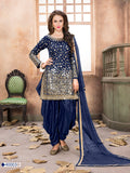 Anaita Navy Blue Embroidered Tapeta Silk Salwar Suit