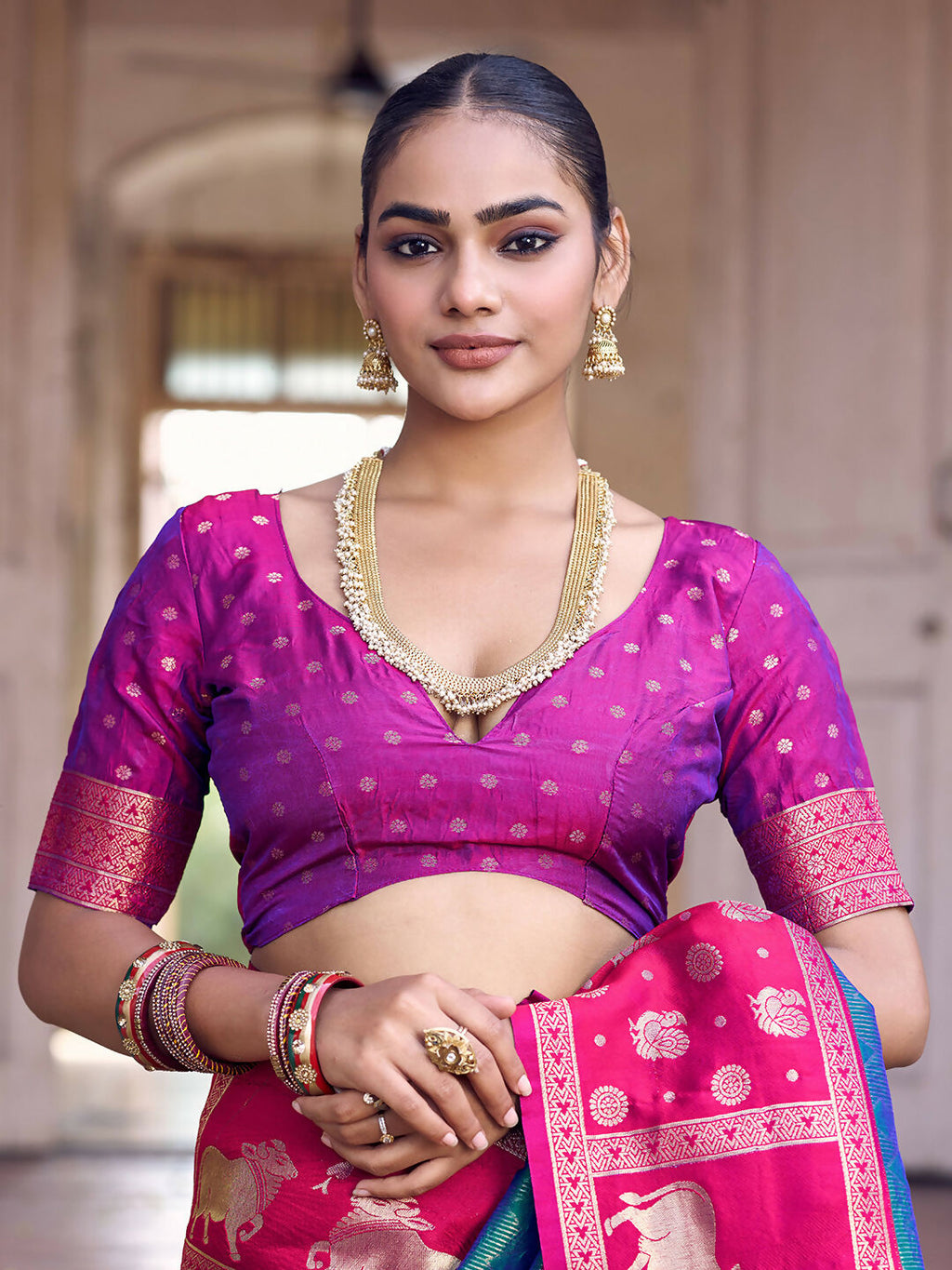 Shree Shyam Fashion Teal Soft Silk Saree