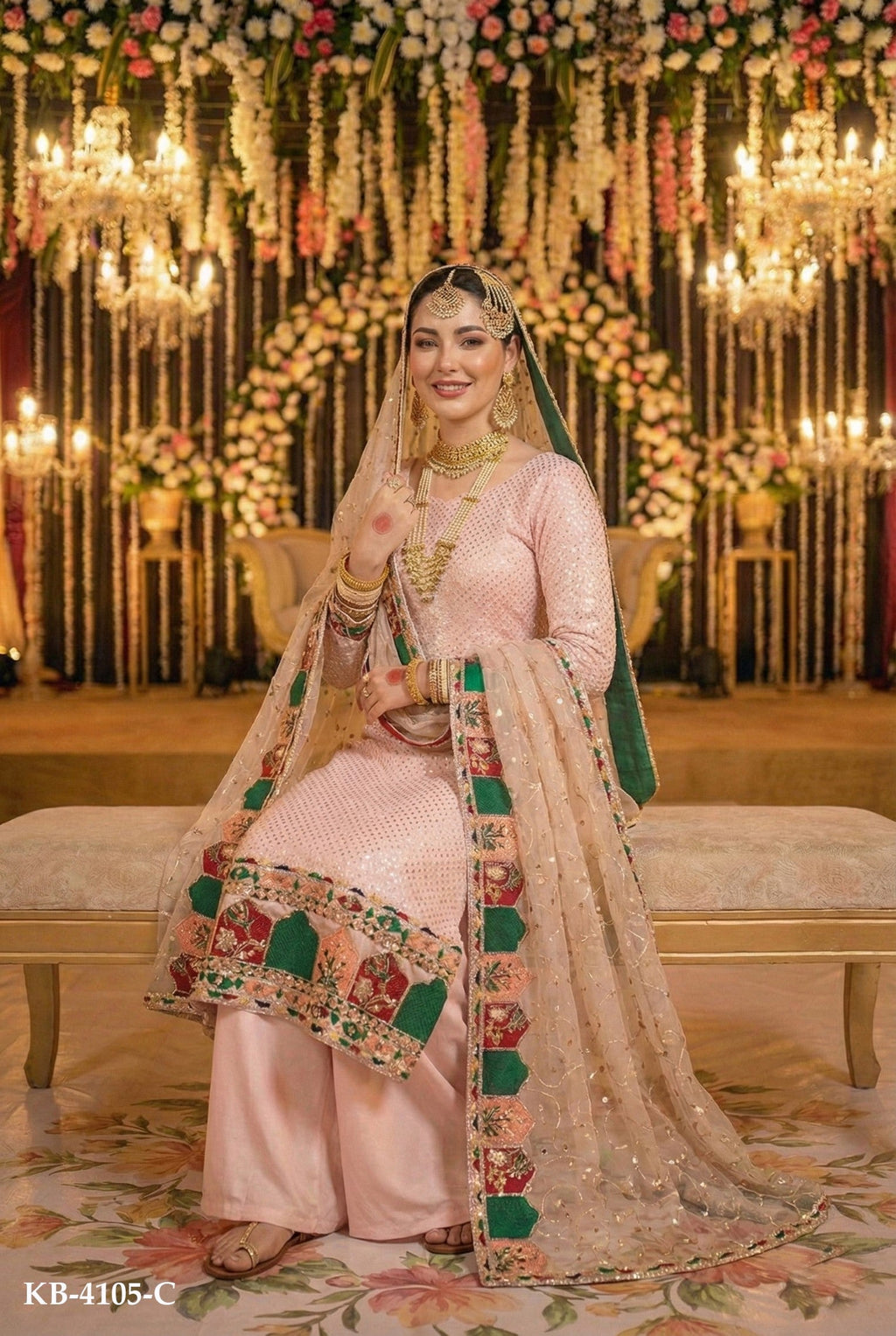 Anaita Pink Georgette Stitched Suit With Embroidery & Sequence Work