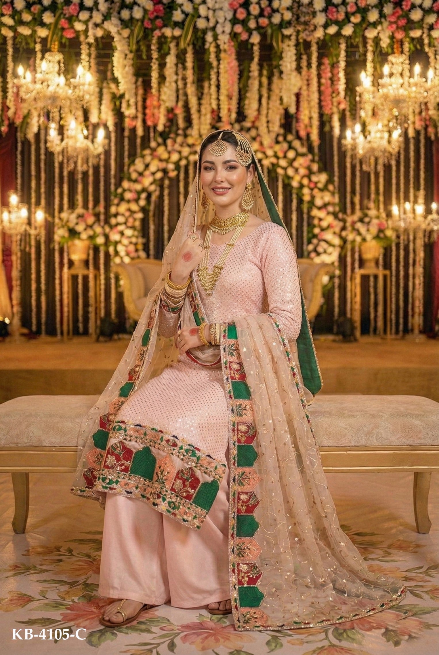 Anaita Pink Georgette Stitched Suit With Embroidery & Sequence Work