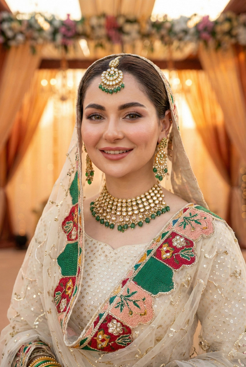 Anaita Beige Georgette Stitched Suit With Embroidery & Sequence Work
