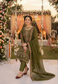 Anaita Mehendi Chiffon Suit with Embroidery & Sequence Work