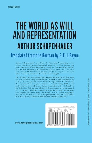 The World as Will and Representation, Vol. 1 by Schopenhauer, Arthur
