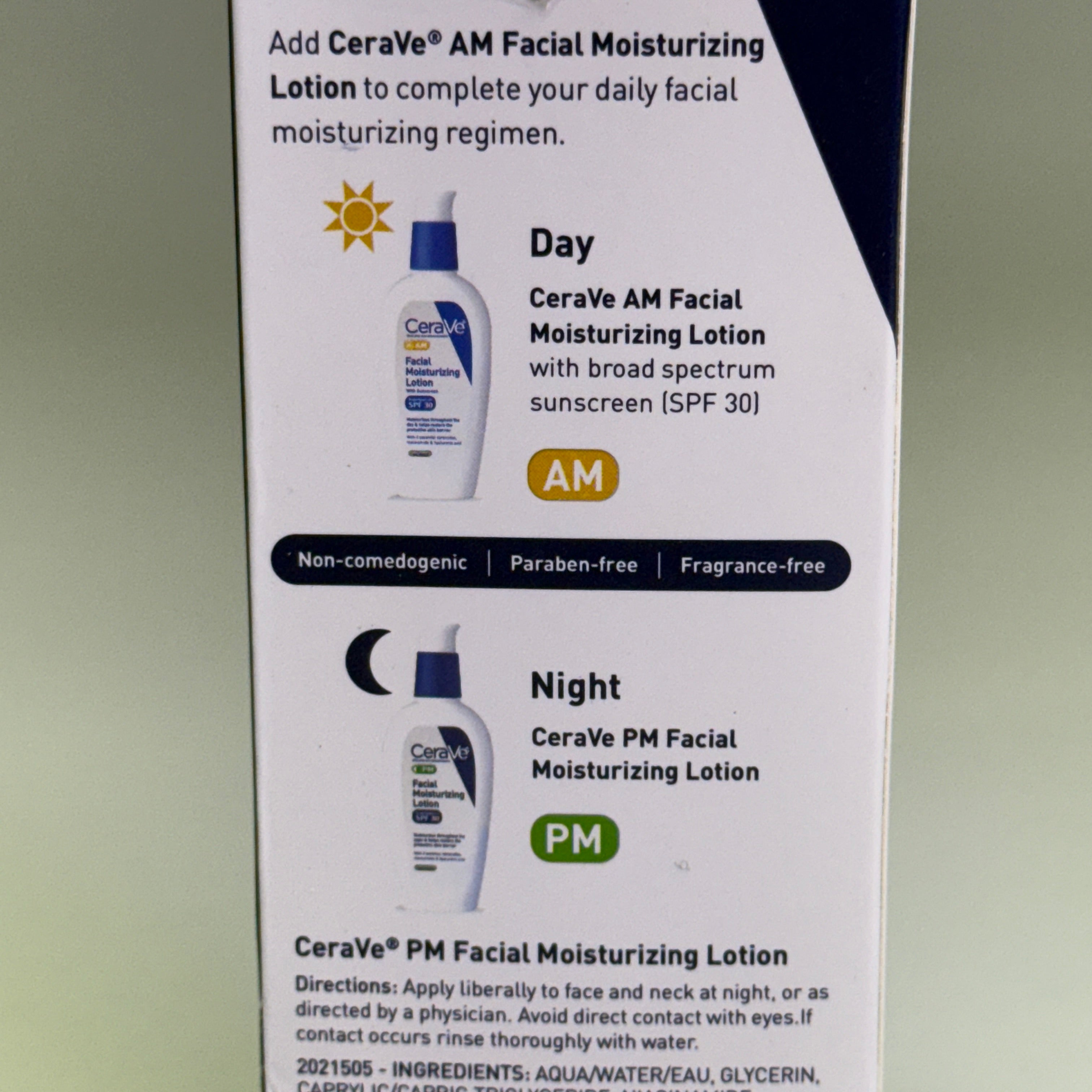 CERAVE (2 PACK, 3 oz Each) AM + PM Facial Moisturizing Lotion w/ SPF 30 BB 01/27