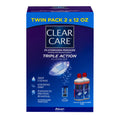 Clear Care Triple Action Cleaning & Disinfectant Solution Twin Pack, 12 Fl Oz