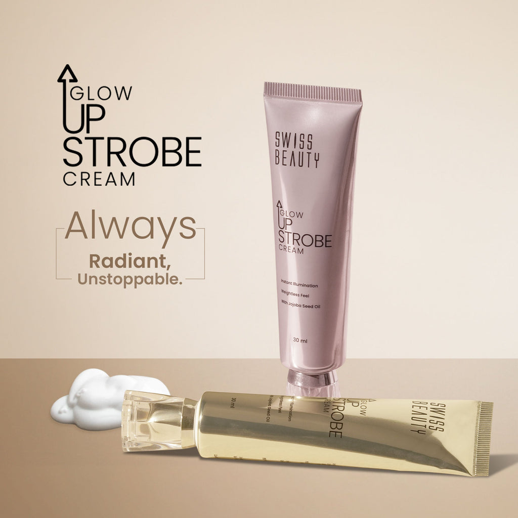 Swiss Beauty Glow Up Strobe Cream, Dewy Radiance, Versatile Use With Jojoba Oil - 1 Pink Twilight
