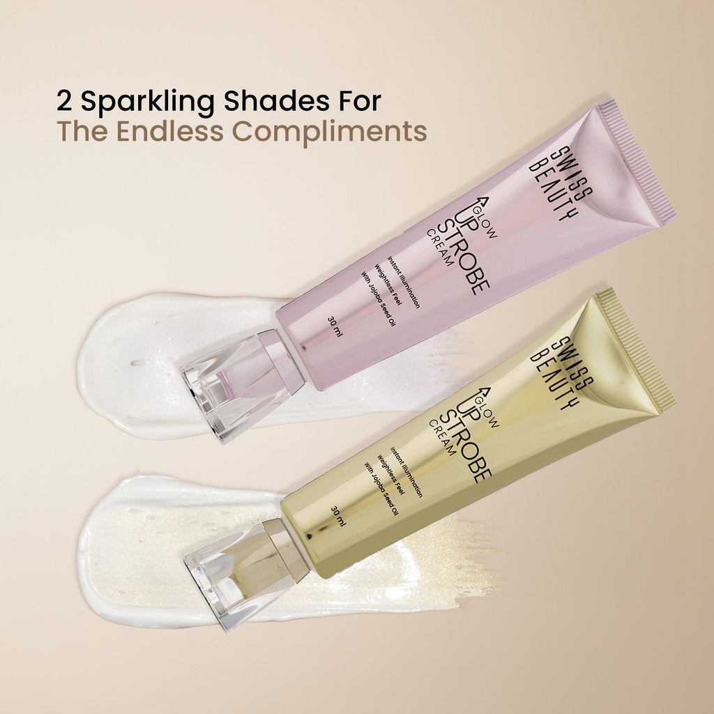 Swiss Beauty Glow Up Strobe Cream, Dewy Radiance, Versatile Use With Jojoba Oil - 1 Pink Twilight
