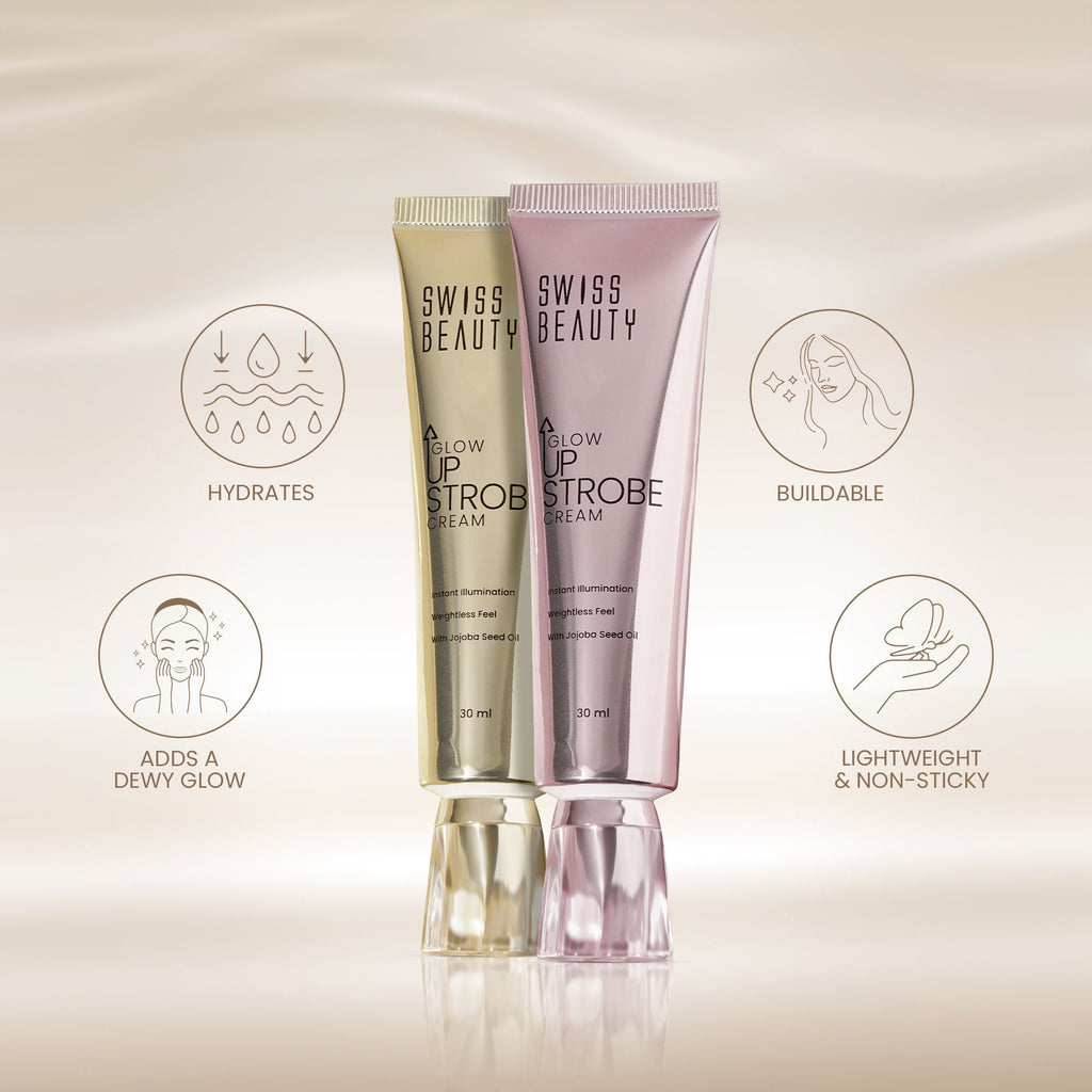 Swiss Beauty Glow Up Strobe Cream, Dewy Radiance, Versatile Use With Jojoba Oil - 2 Moonlit Glow