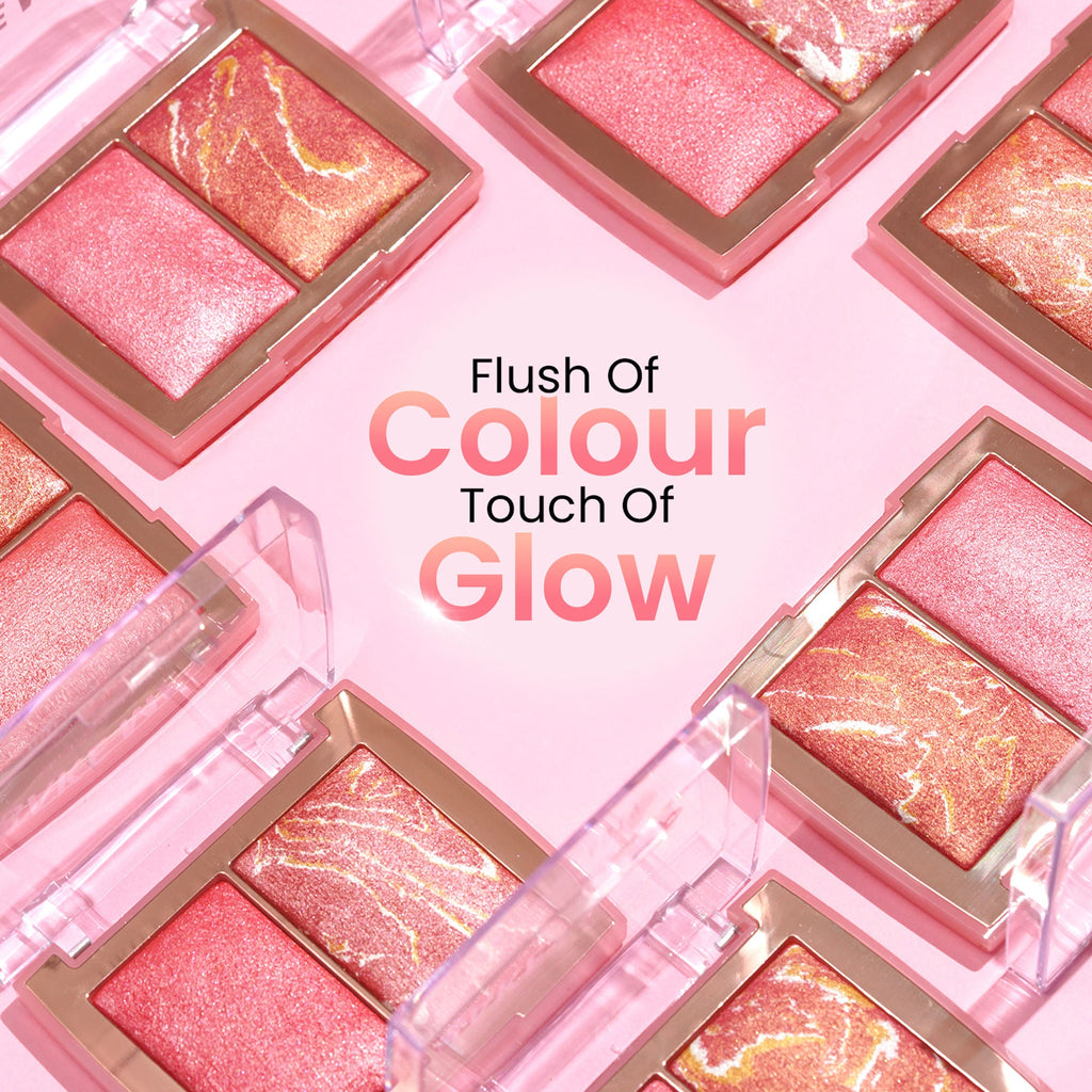 Swiss Beauty Bake Me Up Blush & Highlighter , 2-In-1 Baked Formula, Long-Lasting - Baked Apricot