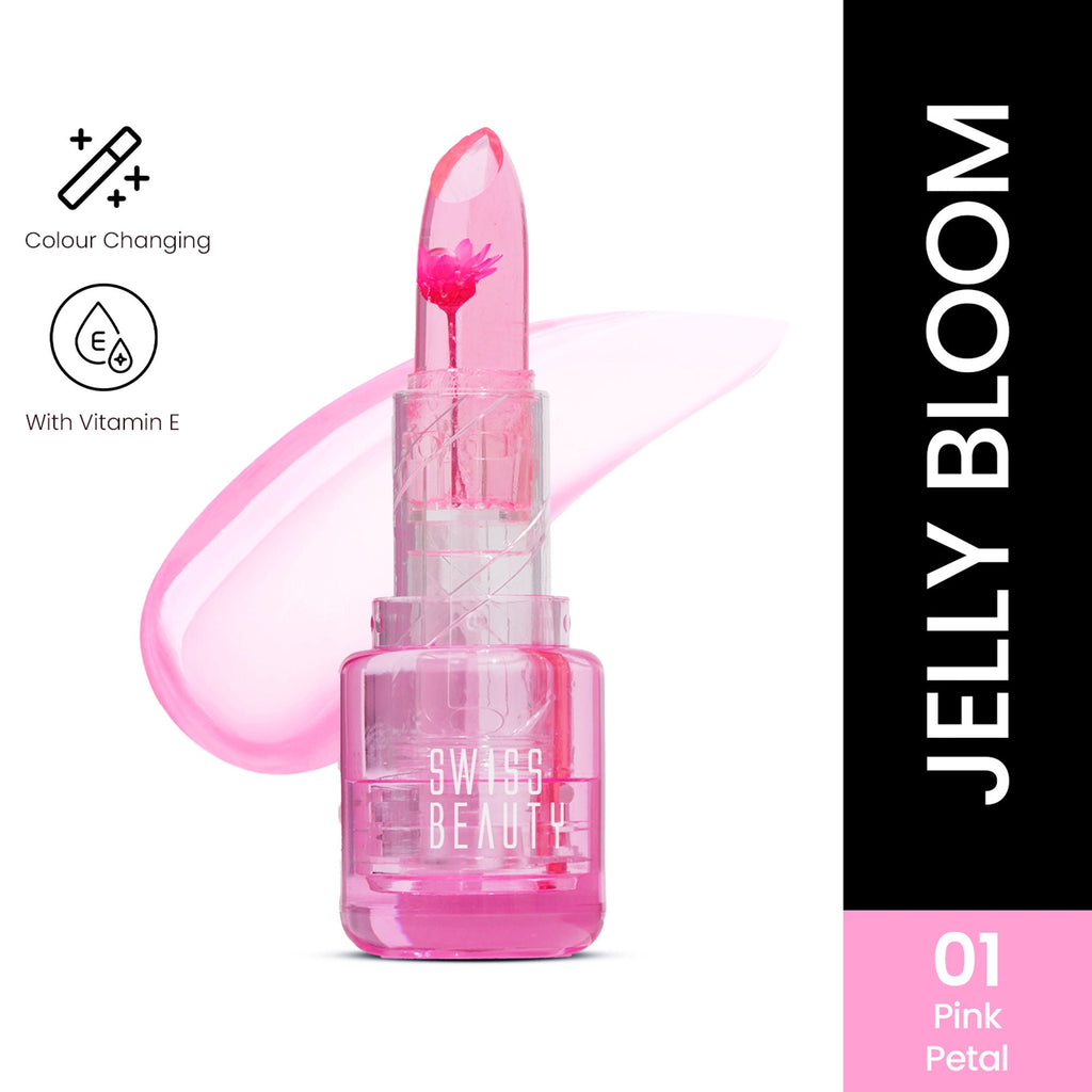 Swiss Beauty Jelly Bloom PH Lip Balm, Colour-Changing Tint, Hydrating With Vitamin E