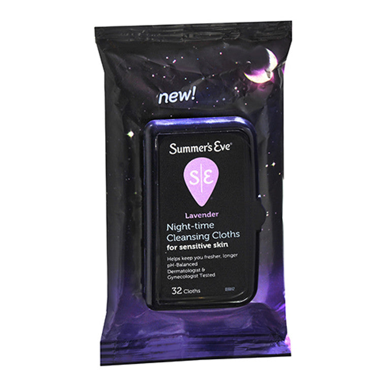 Summer's Eve Lavender Night Time Cleansing Cloths For Sensitive Skin