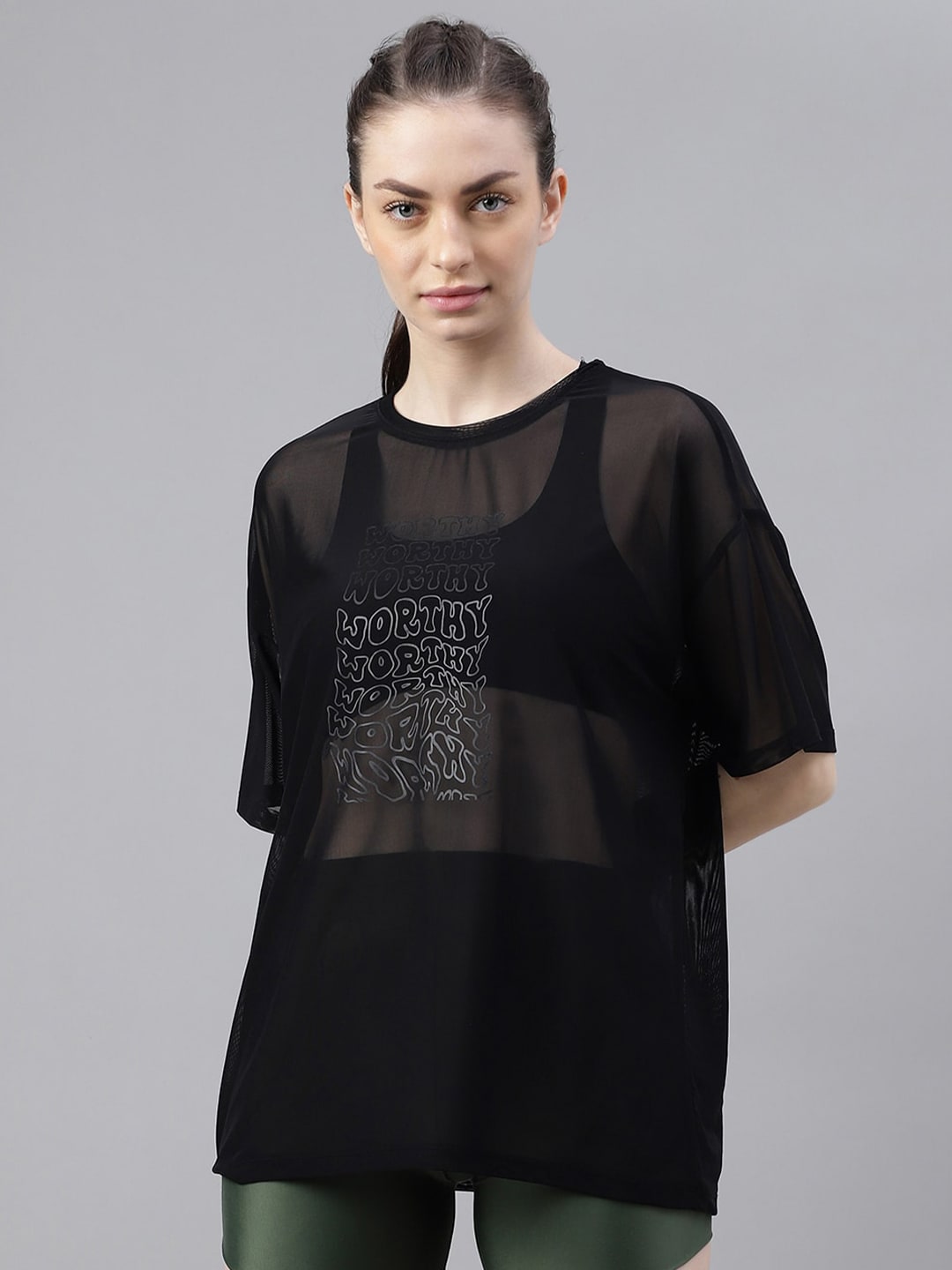MKH Typography Printed Dri FIT Relaxed Fit Sports T-shirt