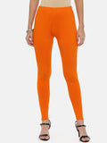 Souchii Orange Solid Slim-Fit Ankle-Length Leggings