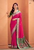 Anaita Magenta Silk Zari Weaving With Classic Patola Saree With Blouse