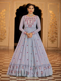 Myra Light Blue Georgette Embroidered Gown