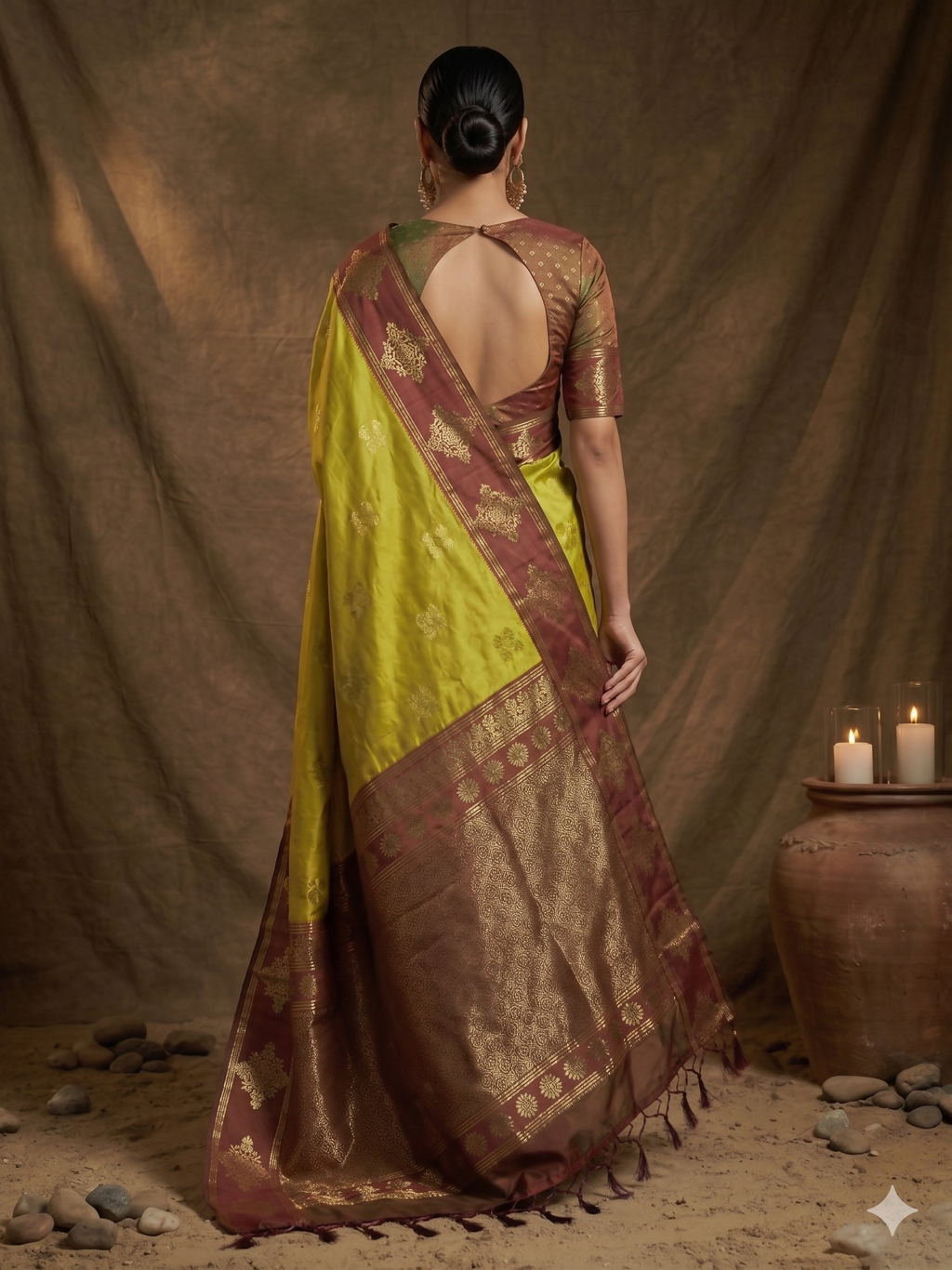 Shree Shyam Fashion Mustard Soft Silk Saree